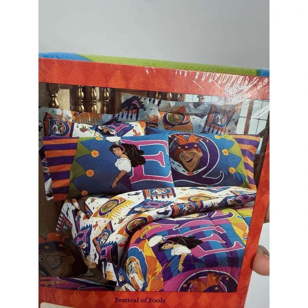 Disney Hunchback Notre Dame Pillowcase Standard Festival Fools VTG NOS Set Of‎ 2